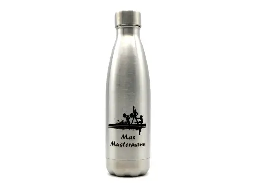 Trinkflasche aus Edelstahl, personalisiert mit Motiv und Namen