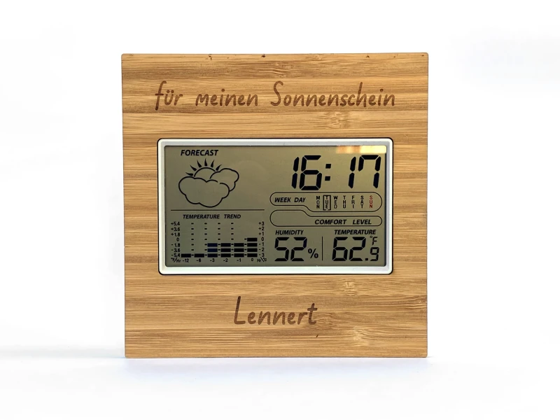 Wetterstation mit Namen personalisiert