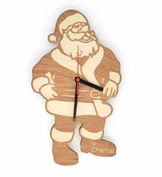 Wanduhr Weihnachtsmann personalisiert