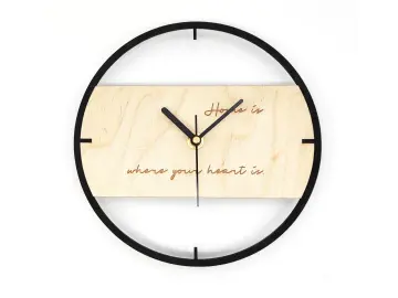 Wanduhr "Home is where your heart is."