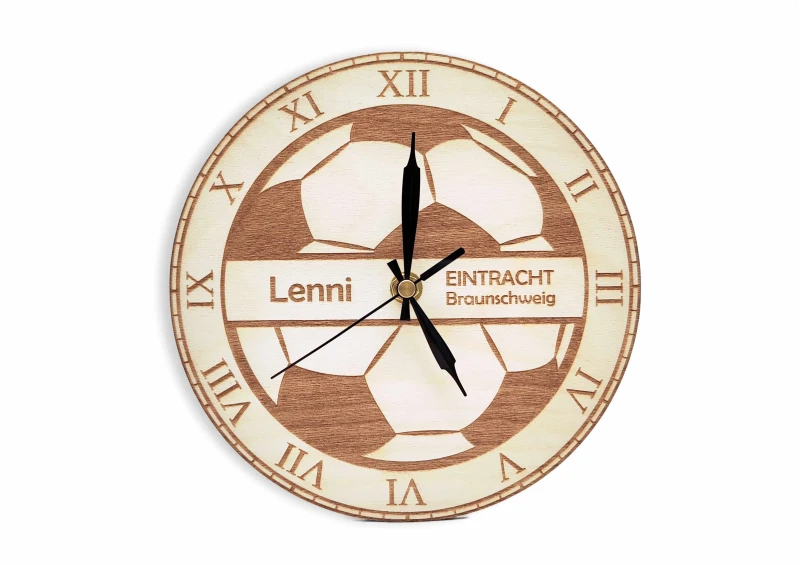 Wanduhr Motiv "Fußball" personalisiert