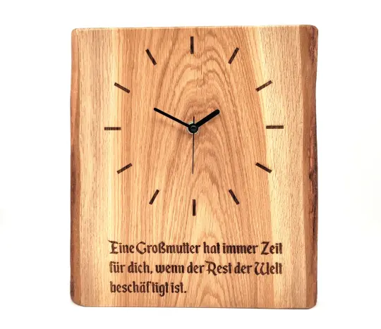 Wanduhr aus einer Eichenbohle (groß)