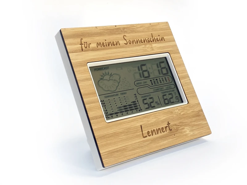 Wetterstation mit Namen personalisiert